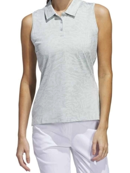 adidas Tops - NWT ADIDAS Women's Gray Sleeveless Jacquard  Polo-ultimate Top...Size:M